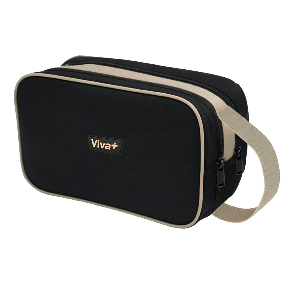 Image Trousse de toilette de voyage – noir & beige